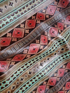 Turquoise red Navajo hand painted leather - Your Western Decor