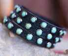 Turquoise Stone & Leather Cuff Bracelet hand crafted in Texas - Your Western Decor