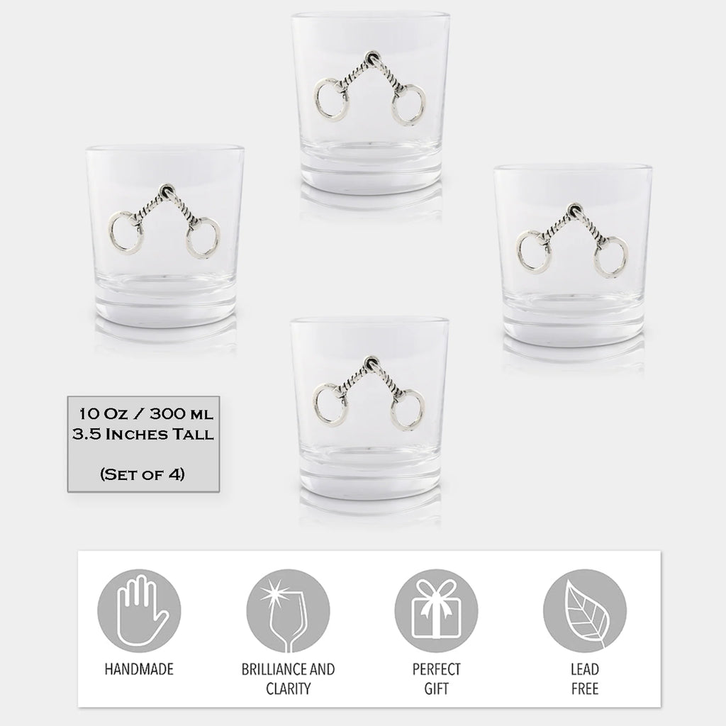Twisted Snaffle Whiskey Glasses Gift Set - Your Western Decor