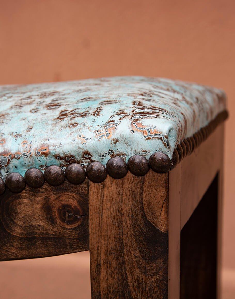 Ultimate Western Saddle Stool with embossed leather seat - Your Western Decor