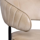 ivory leather upholstered counter stool with low back