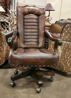 Custom Urban Cowboy Leather Desk Chair - Your Western Decor