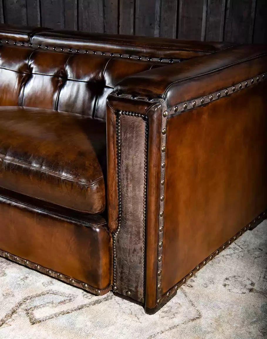 Urban Dark Leather Sofa 100% American Made - Your Western Decor