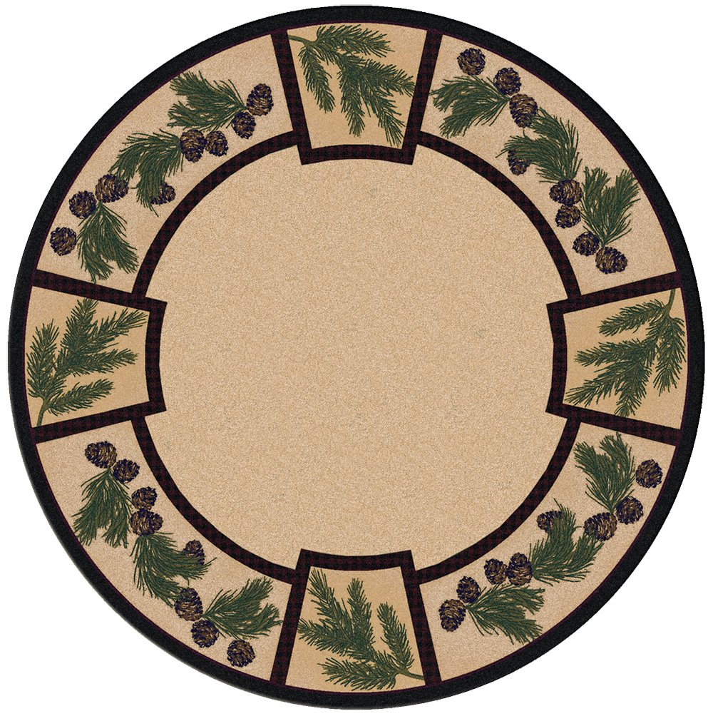 Valley Forest Pine Cone 8' Round Area Rug - Made in the USA - Your Western Decor, LLC