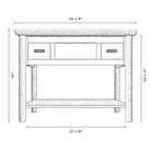 Line drawing of a bathroom vanity with dimensions labeled - Your Western Decor