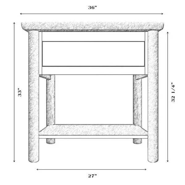 Dimensions of a small table with measurements in inches - Your Western Decor