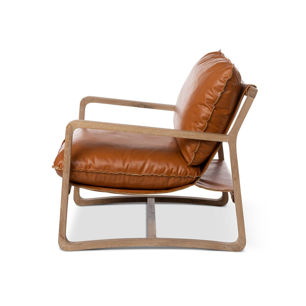 Vegan Leather Hampton Lounge Chair Side - Your Western Decor