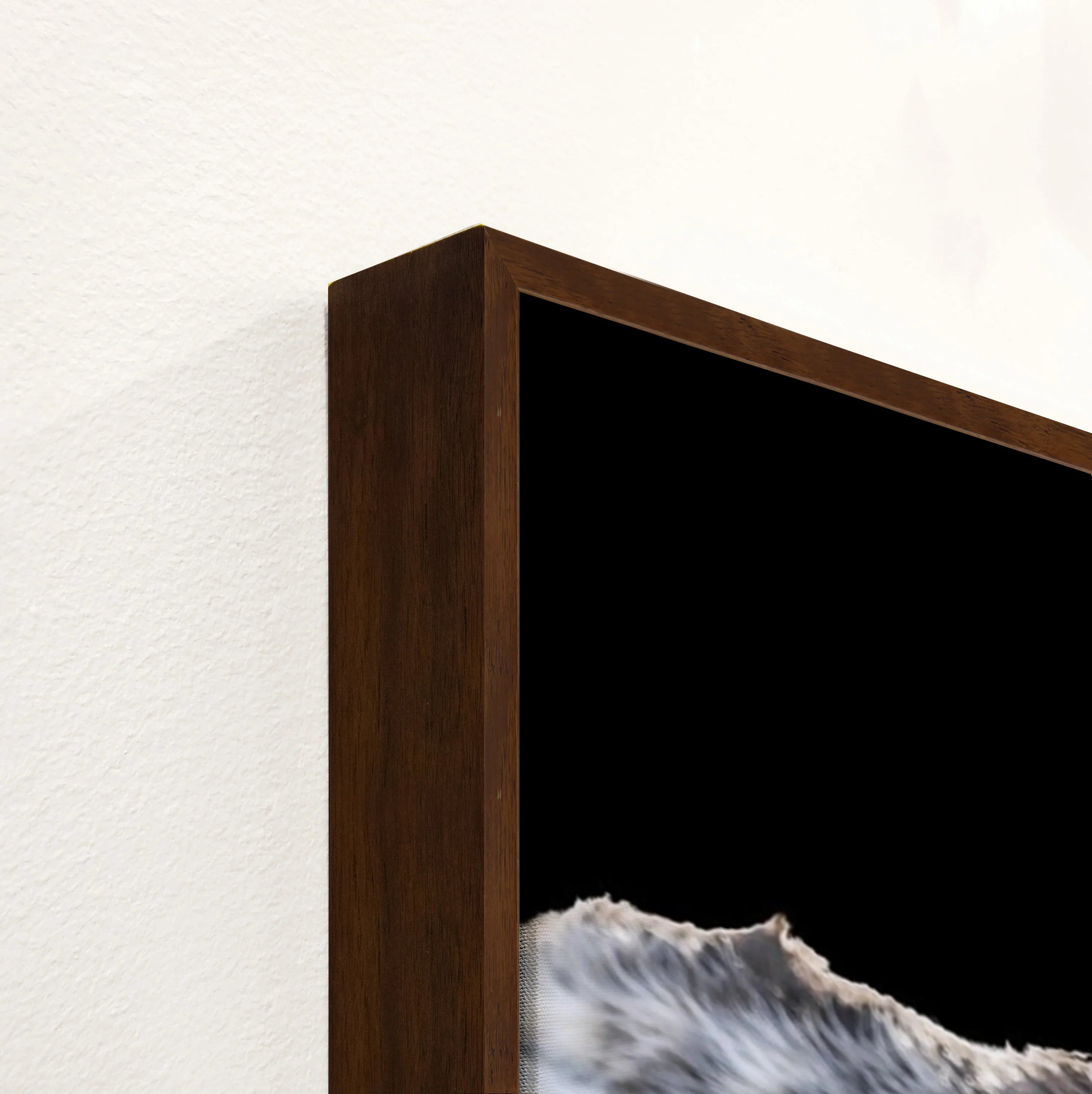 Detail of walnut wood art frame - Your Western Decor