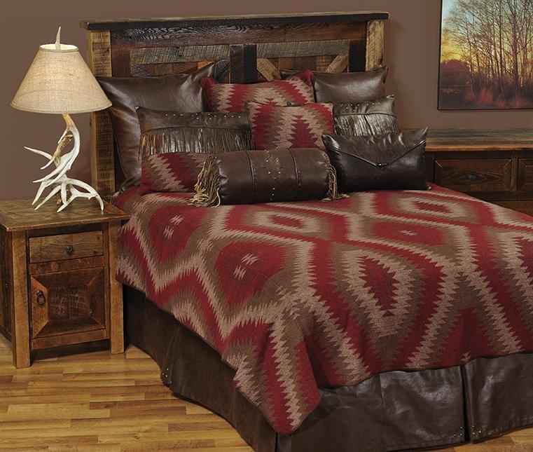 Wampum fabric bedspread and pillows - Your Western Decor