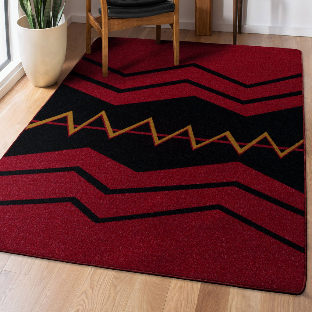 War path area rug red and black made in the USA - Your Western Decor