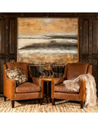 American made weathered leather accent chairs - Your Western Decor