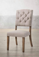 Linen upholstered tufted dining side chairs - Your Western Decor