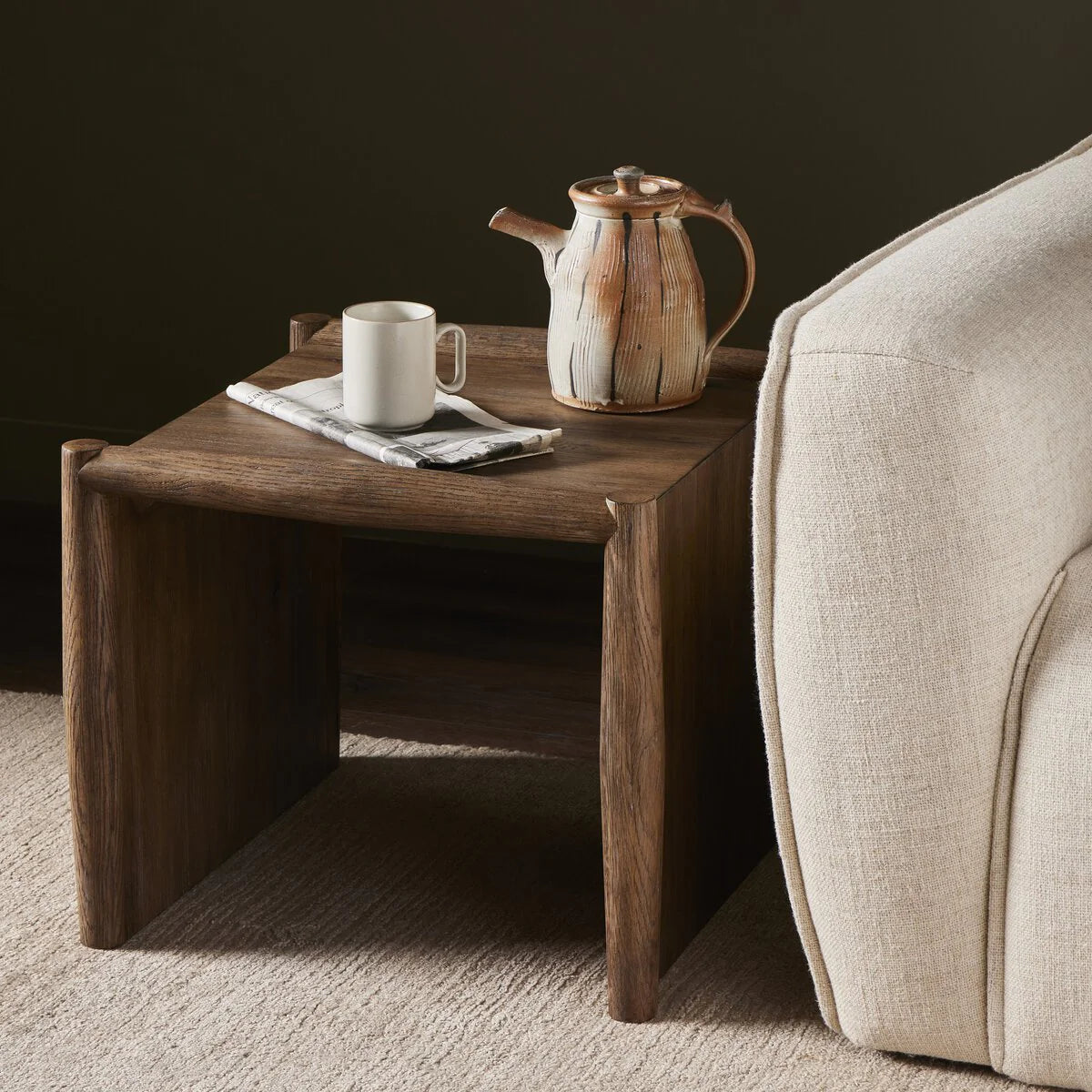 Rustic Weathered Oak End Table - Your Western Decor