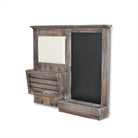 Rustic wall organizer with chalkboard, pin board, hooks and storage box - Your Western Decor