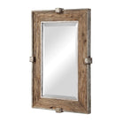 Wall mirror with rustic weathered wood and iron frame - Your Western Decor