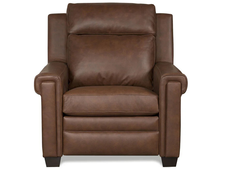 Luxury zero wall power leather recliner in top grain rich brown leather handcrafted in the USA - Your Western Decor