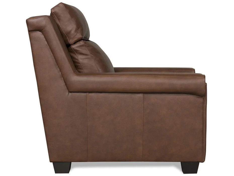 Luxury zero wall power leather recliner in top grain rich brown leather handcrafted in the USA - Your Western Decor