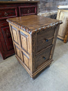 Western rope trim 2 drawer wood file cabinet - Your Western Decor