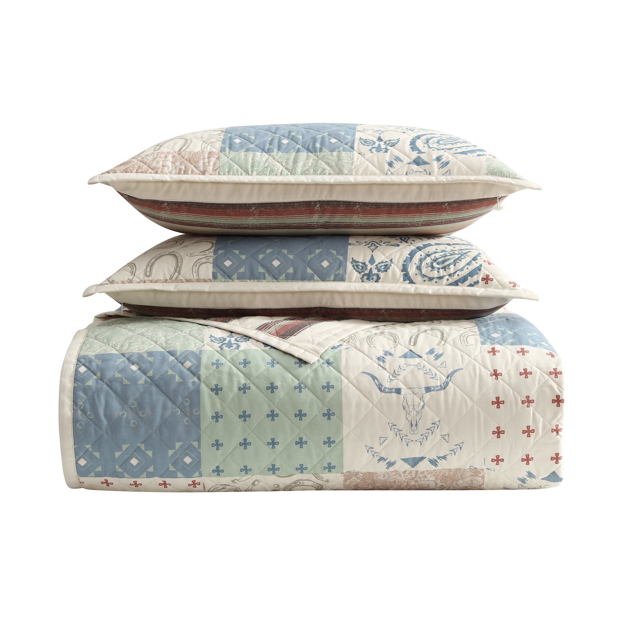 Patchwork Western Paisley Quilt Set - Your Western Decor