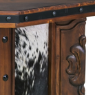 Longhorn copper panel and cowhide western desk - Your Western Decor