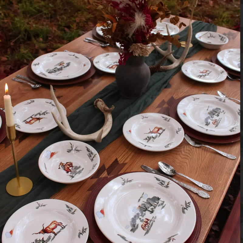 Western table setting with western dinnerware - Your Western Decor