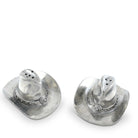 Pair of silver cowboy hat-shaped salt and pepper shakers - Your Western Decor