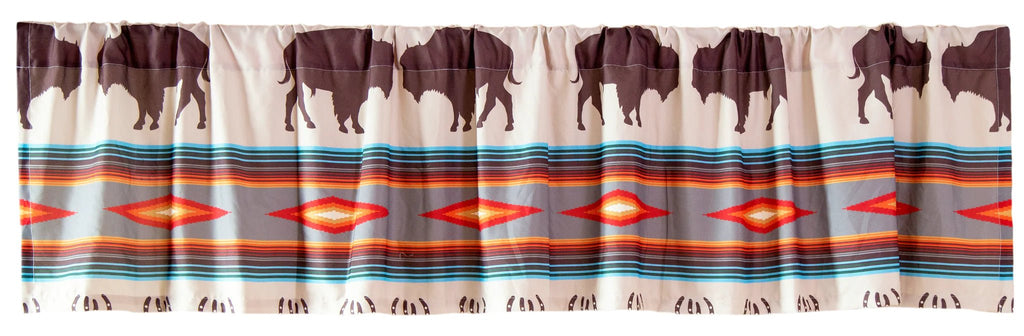 Western Frontier Valance with Buffalo - Your Western Decor