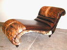 Custom made Ranchers Chaise Lounge in smooth leathers and cowhide - Your Western Decor