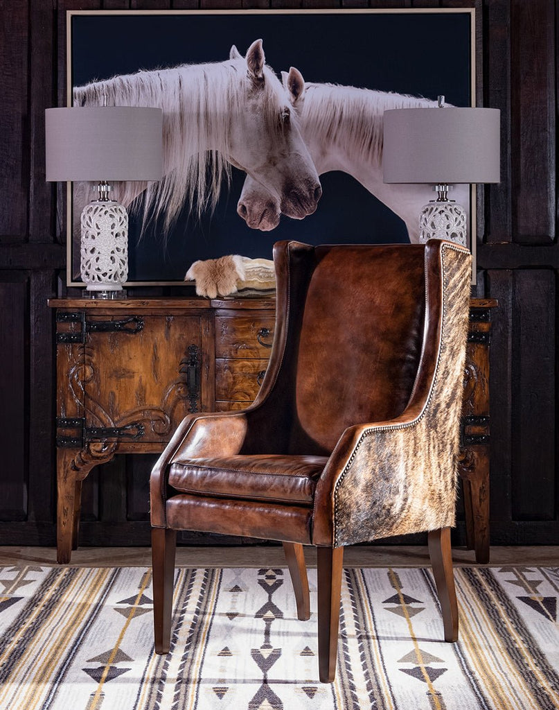 Brindle Cowhide & Leather Accent Chair - Your Western Decor