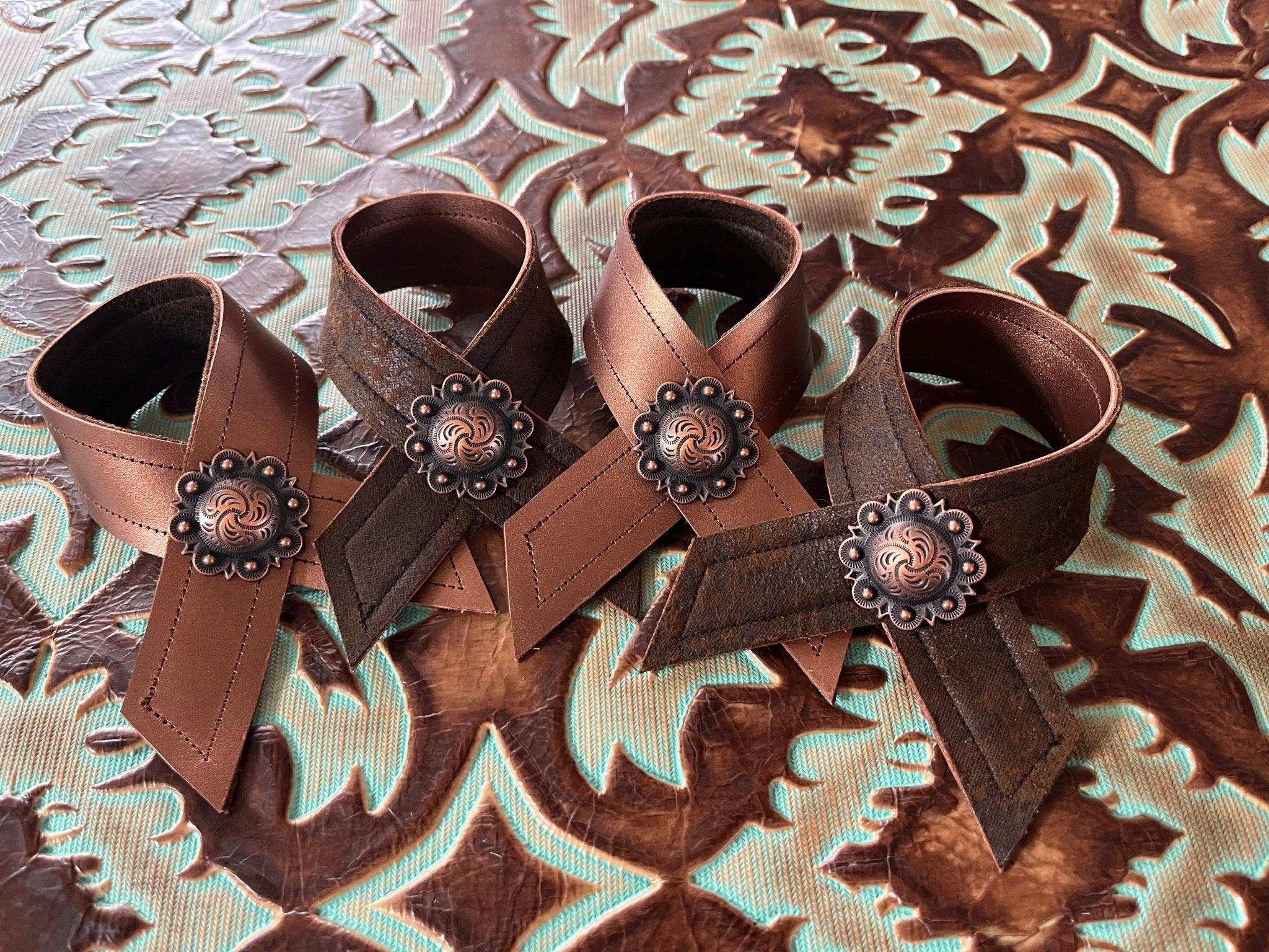 Handmade Reversible Western Leather Napkin Rings - Your Western Decor