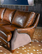 Dark Brown two tone leather sofa made in the USA - Your Western Decor