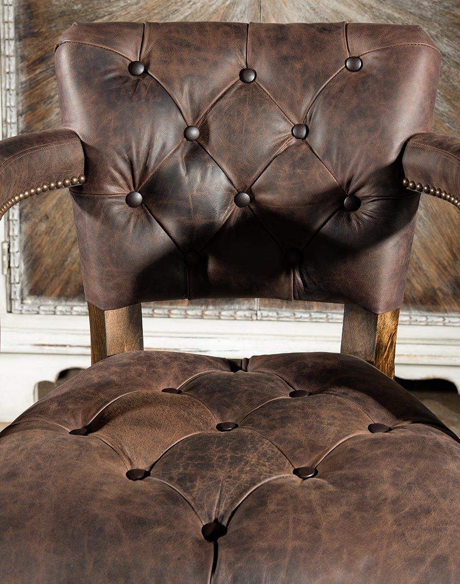 Tufted leather bar chair seat - Bar furniture made in the USA - Your Western Decor