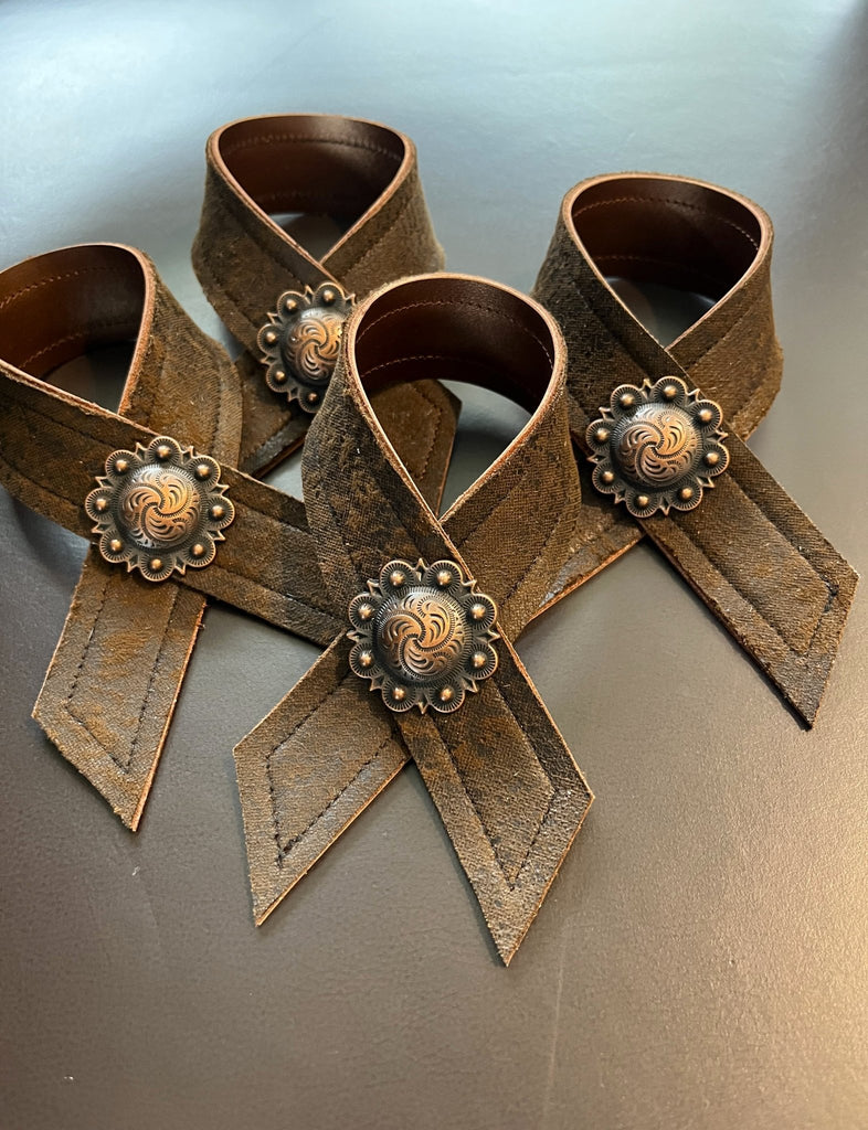 Handmade Reversible Western Leather Napkin Rings - Your Western Decor
