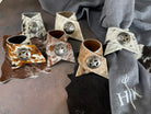 Handmade assorted 6-pc cowhide western napkin rings with conchos - Your Western Decor