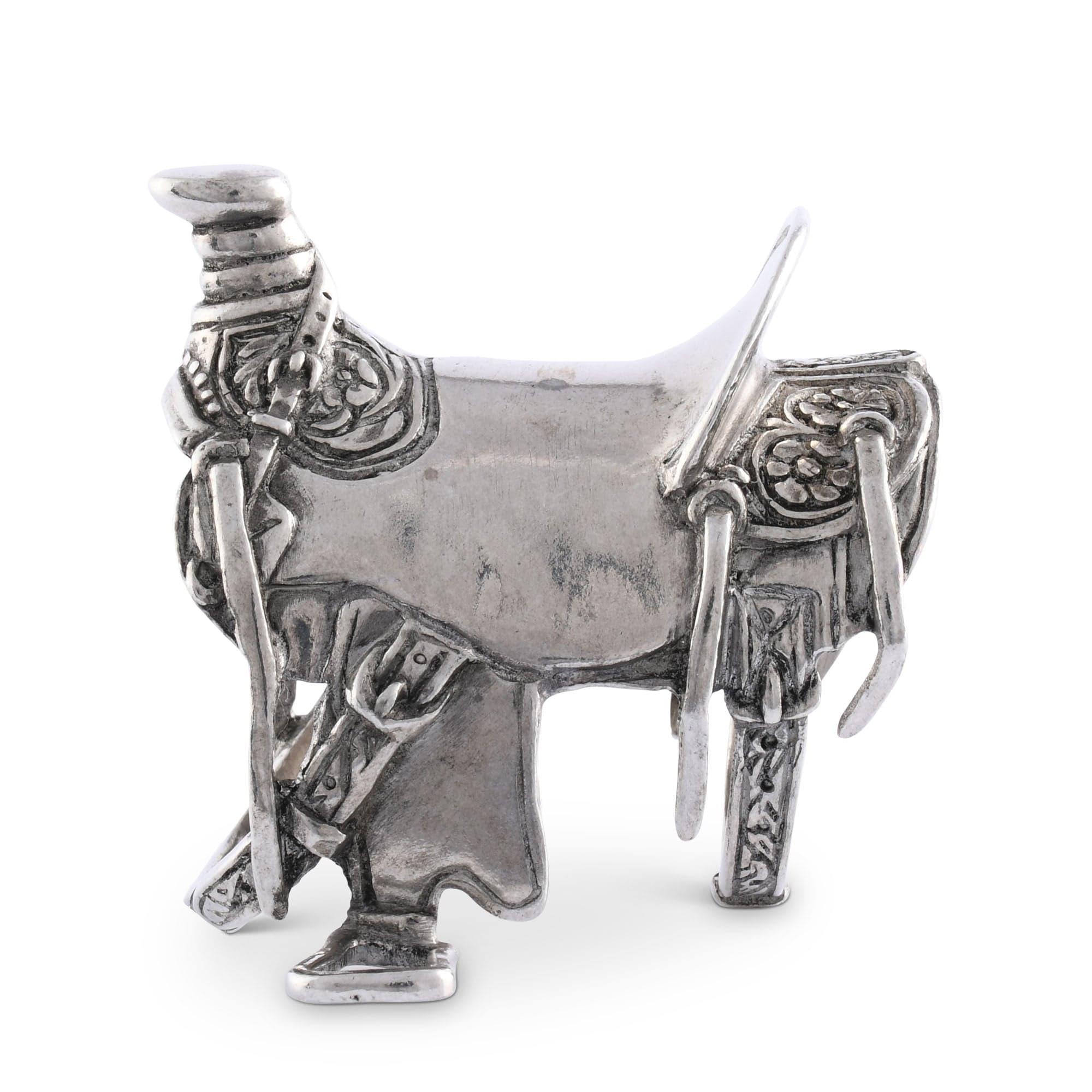 Detailed western saddle napkin ring made of pure pewter - Your Western Decor