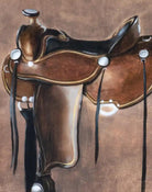 Brown western saddle artwork - Your Western Decor