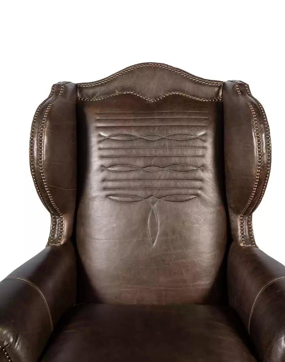 American made Western Stitch Leather Chair - Your Western Decor