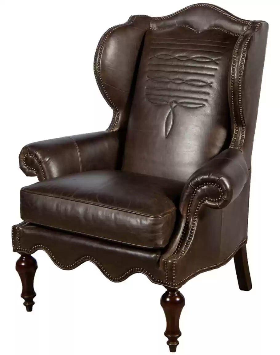 American made Western Stitch Leather Chair - Your Western Decor