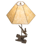 western table lamp rustic iron eagle lamp rawhide shade on antique copper base