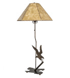 rustic eagle lamp western table lamp with faux rawhide shade for cabin or lodge decor