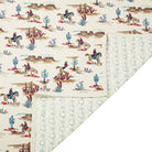 quilt with cowboy and desert pattern on a  reverse cowboy hat diamond pattern on white background