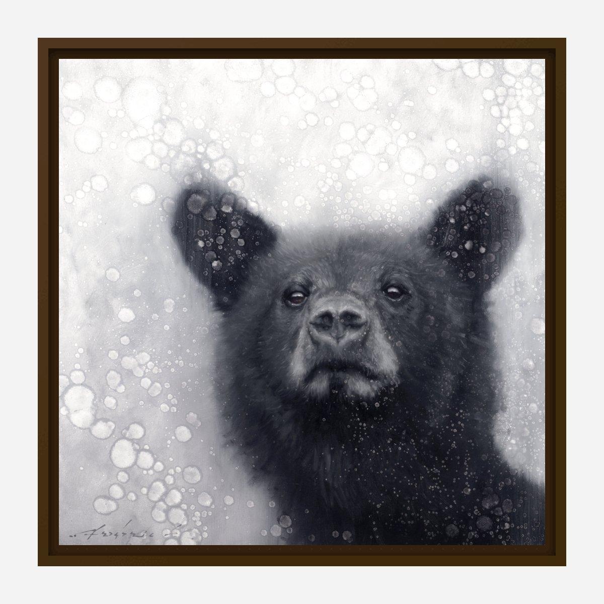 Where's Mama Bear Brown Framed Canvas Art by American wildlife artist David Frederick Riley - Your Western Decor