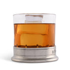 Lowball whiskey glass with pewter bottom - Your Western Decor
