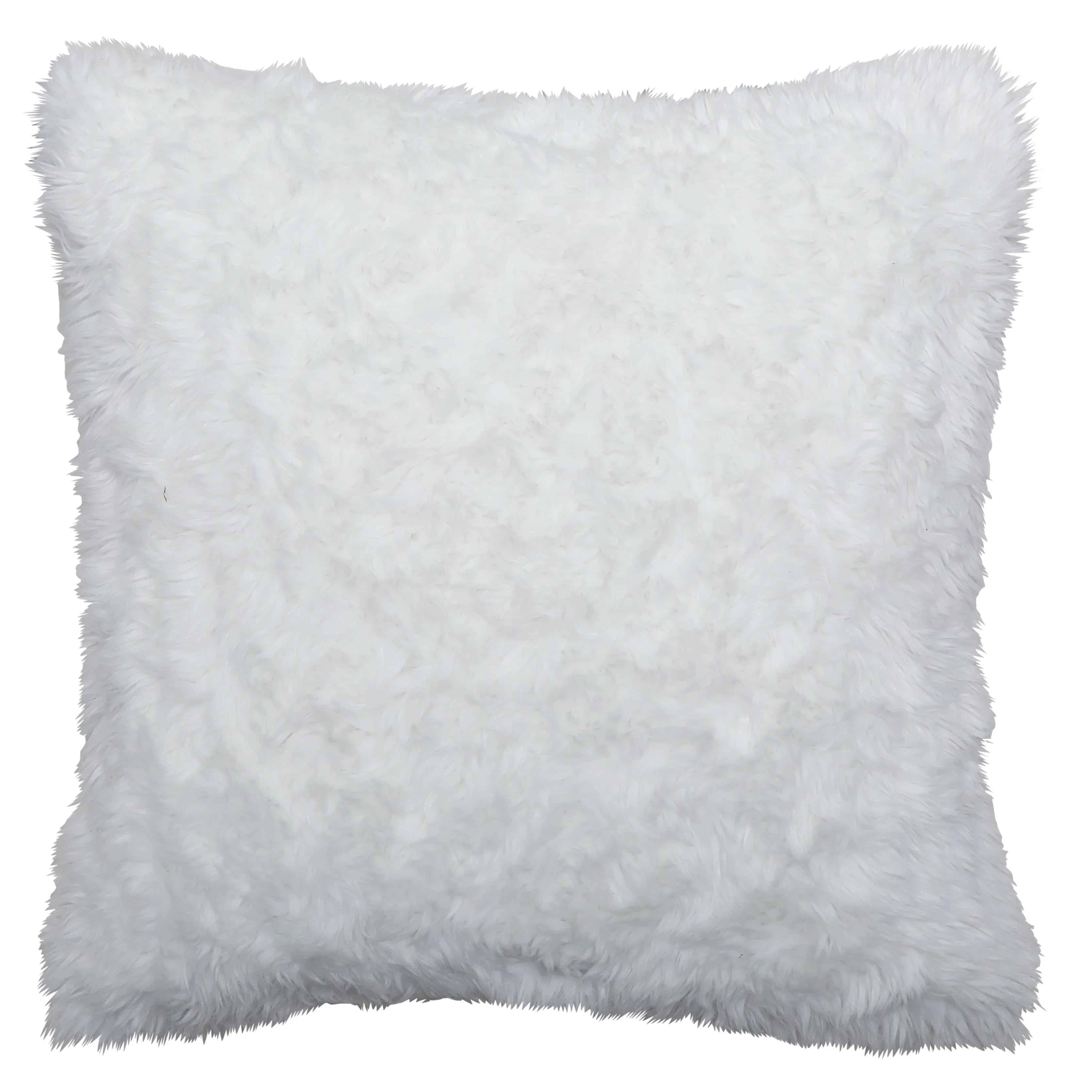 Yakety white faux fur pillow made in the USA
