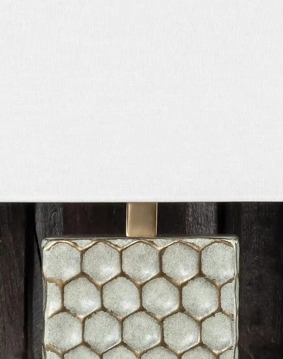 Honeycomb Table Lamp with linen shade - Your Western Decor