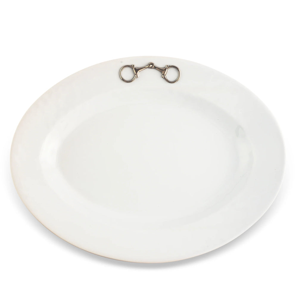White Snaffle Bit Oval Serving Tray - Your Western Decor