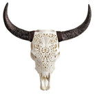 Serendipity Rose Carved Steer Skull with carved horns - Your Western Decor