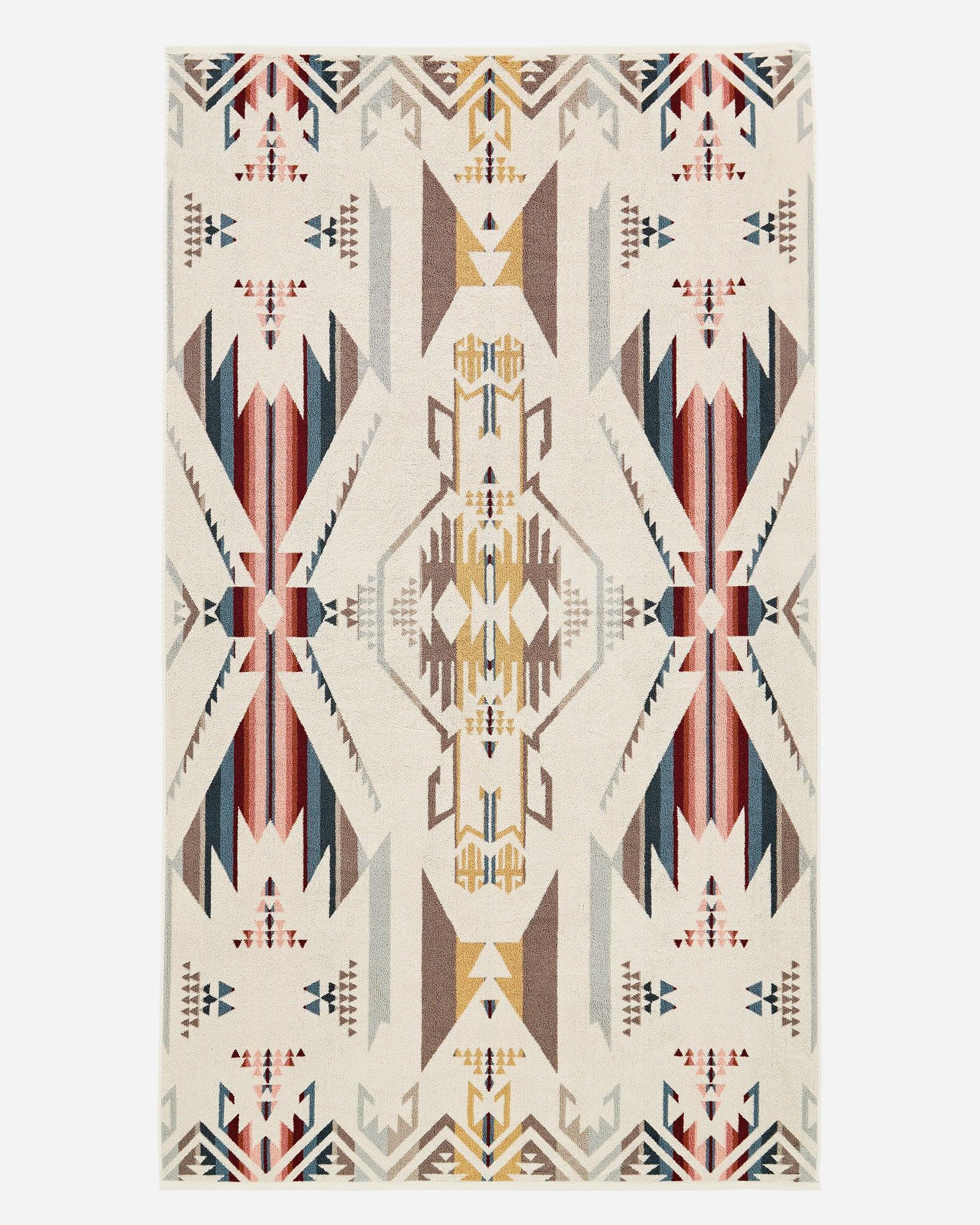 Pendleton Shifting Dunes cotton velour towel featuring rich, fade-resistant colors