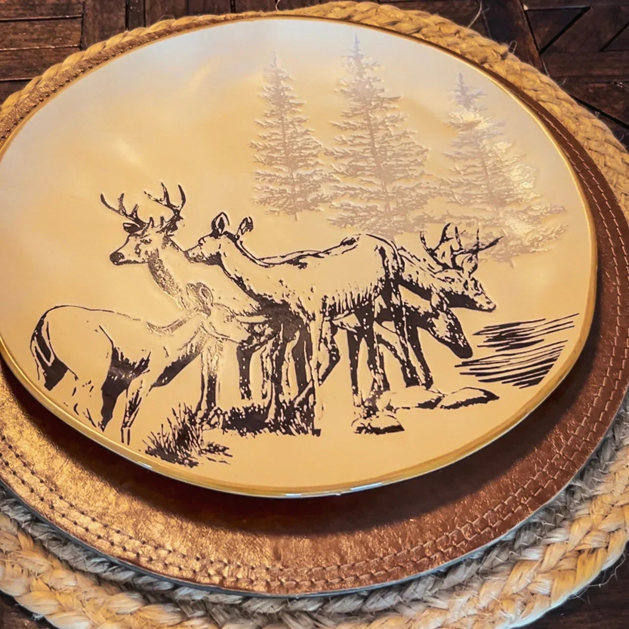 Wilber Pines deer art dinner plate - Your Western Decor
