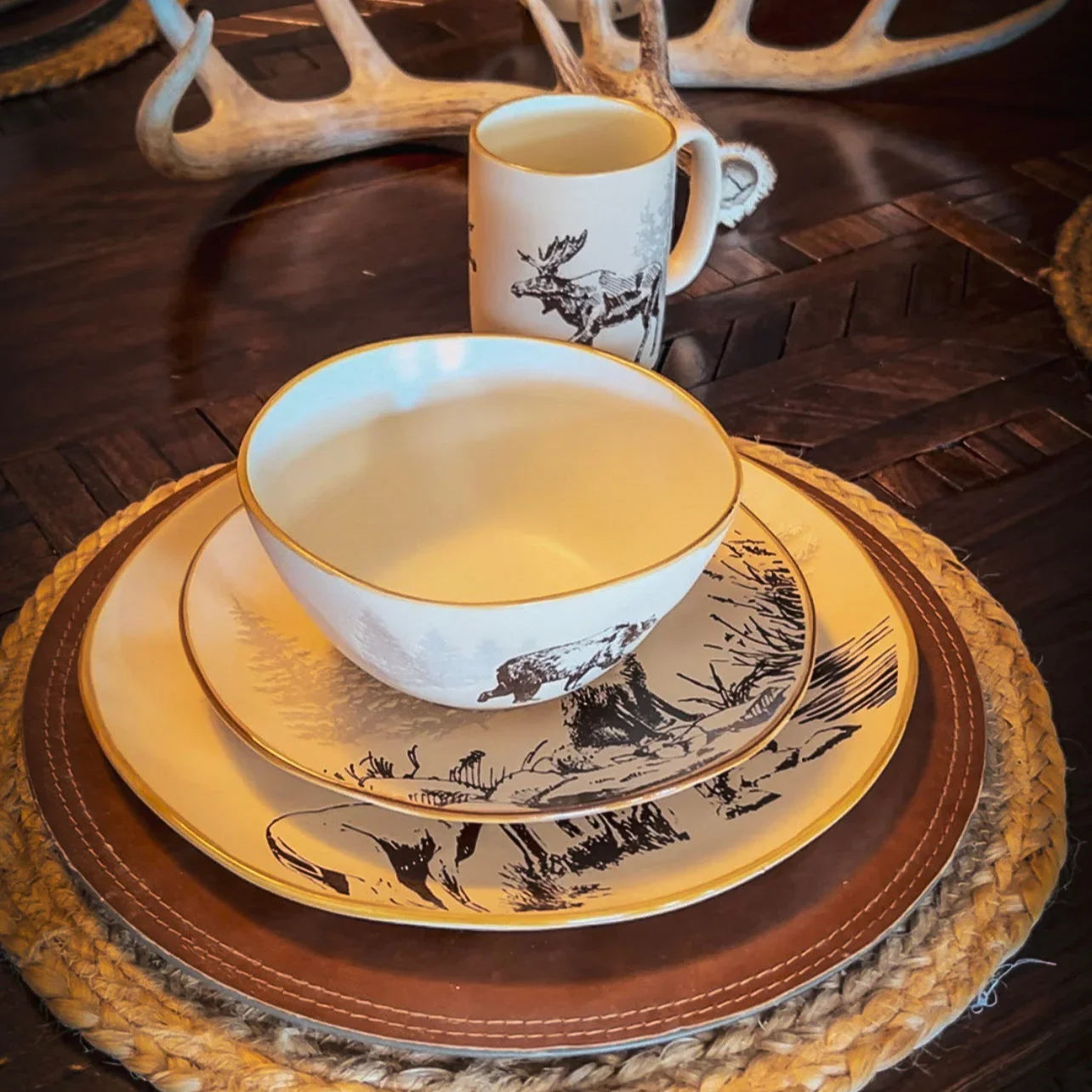 Wilbur Pines Wildlife Art  Dinnerware Set - Your Western Decor